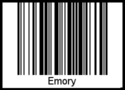 Der Voname Emory als Barcode und QR-Code
