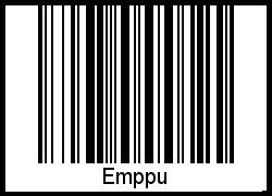 Der Voname Emppu als Barcode und QR-Code