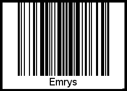 Der Voname Emrys als Barcode und QR-Code