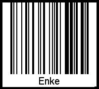 Der Voname Enke als Barcode und QR-Code