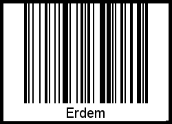 Der Voname Erdem als Barcode und QR-Code