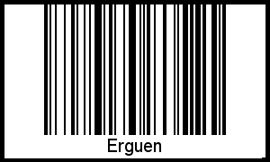 Barcode des Vornamen Erguen