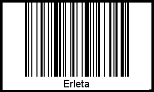 Der Voname Erleta als Barcode und QR-Code