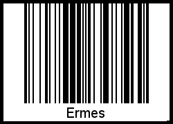 Der Voname Ermes als Barcode und QR-Code