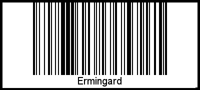 Der Voname Ermingard als Barcode und QR-Code