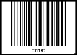 Ernst als Barcode und QR-Code