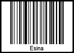 Der Voname Esina als Barcode und QR-Code