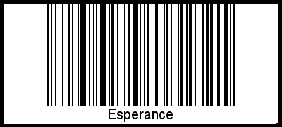 Esperance als Barcode und QR-Code