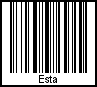 Der Voname Esta als Barcode und QR-Code