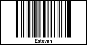 Der Voname Estevan als Barcode und QR-Code