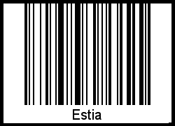 Der Voname Estia als Barcode und QR-Code