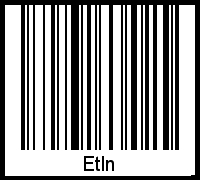 Barcode des Vornamen Etln