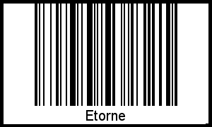 Barcode des Vornamen Etorne