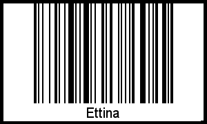 Der Voname Ettina als Barcode und QR-Code