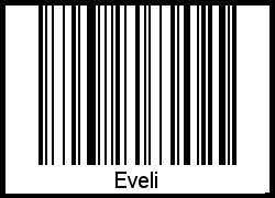 Barcode des Vornamen Eveli