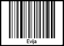 Evija als Barcode und QR-Code
