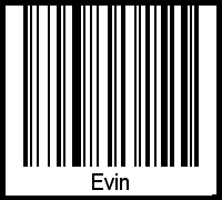 Barcode des Vornamen Evin
