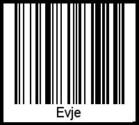 Der Voname Evje als Barcode und QR-Code