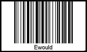 Der Voname Ewould als Barcode und QR-Code