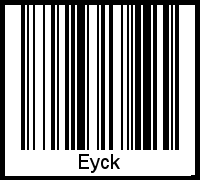 Barcode des Vornamen Eyck