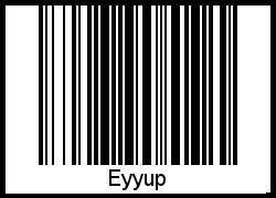 Der Voname Eyyup als Barcode und QR-Code
