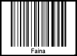 Der Voname Faina als Barcode und QR-Code