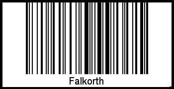 Falkorth als Barcode und QR-Code