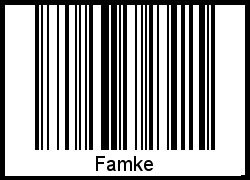 Barcode des Vornamen Famke