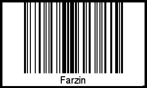 Der Voname Farzin als Barcode und QR-Code