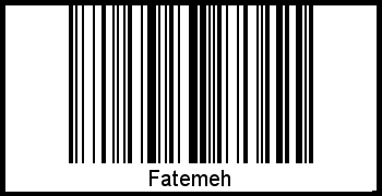 Der Voname Fatemeh als Barcode und QR-Code