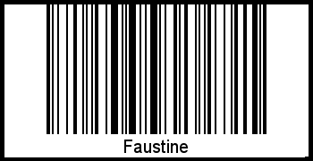 Faustine als Barcode und QR-Code