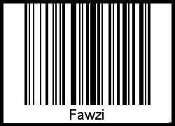 Der Voname Fawzi als Barcode und QR-Code