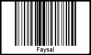 Der Voname Faysal als Barcode und QR-Code