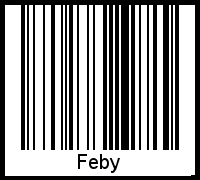 Feby als Barcode und QR-Code