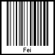 Der Voname Fei als Barcode und QR-Code