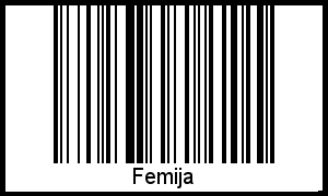 Der Voname Femija als Barcode und QR-Code