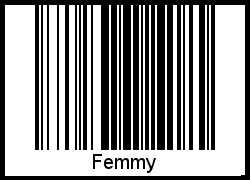 Der Voname Femmy als Barcode und QR-Code