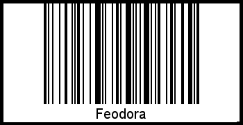 Feodora als Barcode und QR-Code