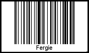 Der Voname Fergie als Barcode und QR-Code