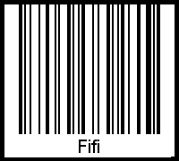 Der Voname Fifi als Barcode und QR-Code
