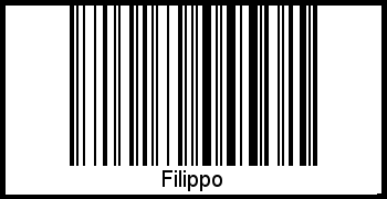 Der Voname Filippo als Barcode und QR-Code