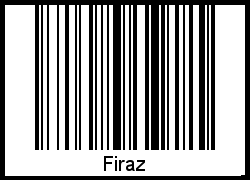 Der Voname Firaz als Barcode und QR-Code
