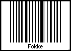 Der Voname Fokke als Barcode und QR-Code