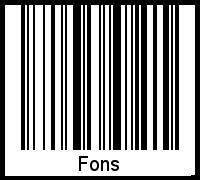 Barcode des Vornamen Fons