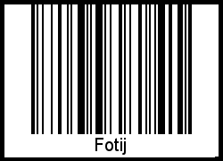 Barcode des Vornamen Fotij