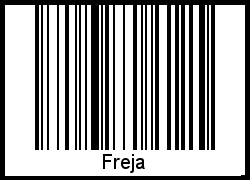 Der Voname Freja als Barcode und QR-Code
