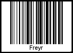 Barcode des Vornamen Freyr