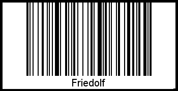 Der Voname Friedolf als Barcode und QR-Code