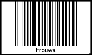 Der Voname Frouwa als Barcode und QR-Code