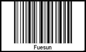 Barcode des Vornamen Fuesun